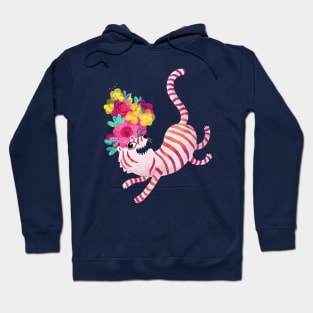 White Tiger with flowers Hoodie